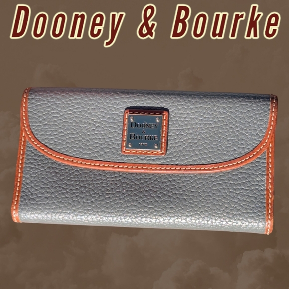 Bundle, Pebbled Leather Small Lexington in Orange & Continental Wallet in Grey